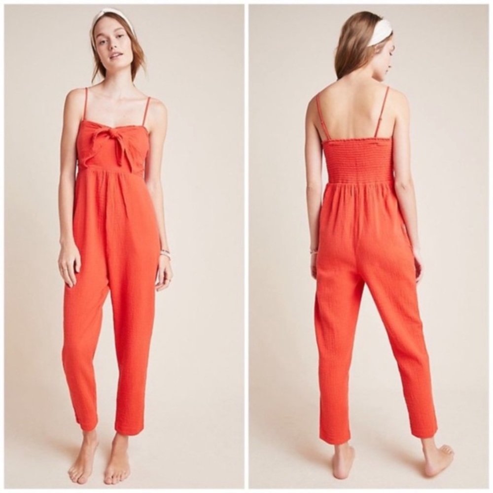 Anthropologie Isabel Tie-Front Jumpsuit Size M